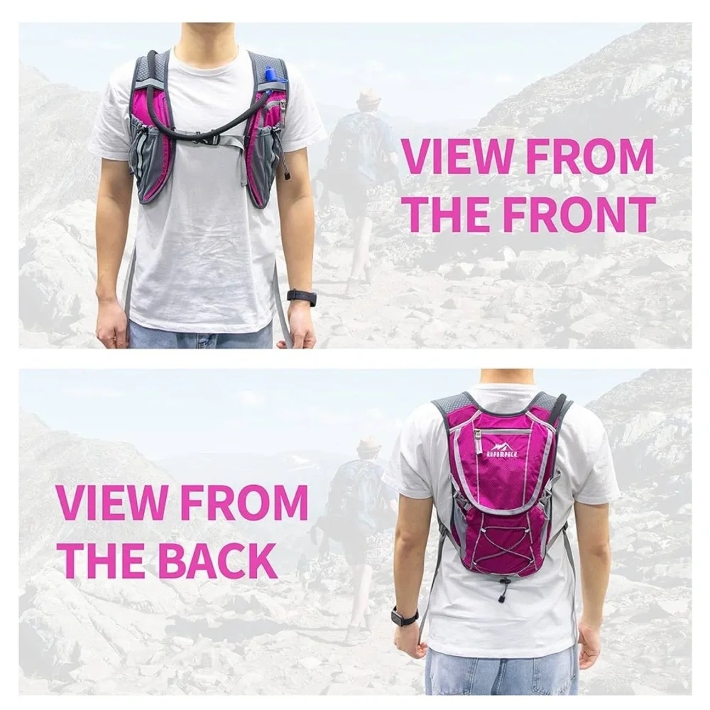 Magenta and Gray RUPUMPACK Backpack Hydration Vest - Picture 16 of 16